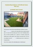 Outstanding features of Artificial Grass that you probably don’t know!
