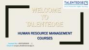 Human Resource Management Courses