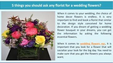 5 things you should ask any florist for a wedding flowers?