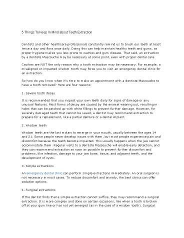 5 Things To Keep In Mind about Teeth Extraction