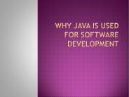 Why java is used for software Development