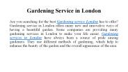 Gardening service London