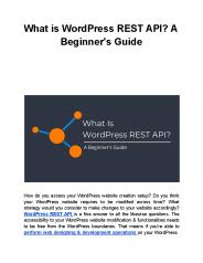 What is WordPress REST API? A Beginner's Guide