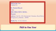 PhD in One Year