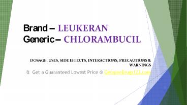 Dosage and Uses of Leukeran Tablet