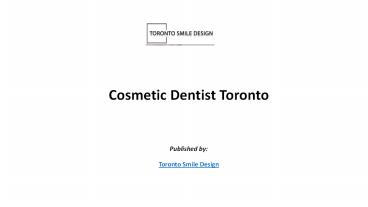 Cosmetic Dentist Toronto