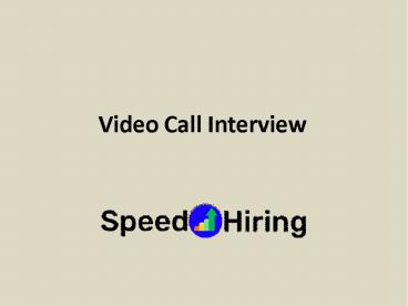 Video Call Interview