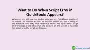 What to Do When Script Error in QuickBooks Appears?