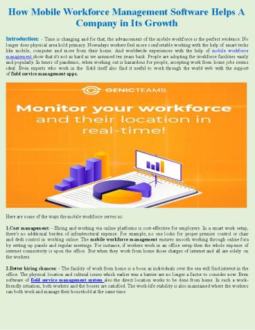 Mobile Workforce Management Software Helps A Company in Its Growth ...