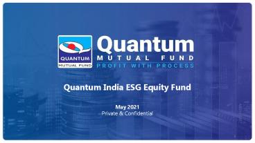 Quantum India Equity ESG Fund