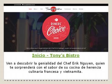 Inicio - Tony’s Bistro