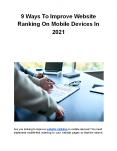 9 Ways To Improve Website Ranking On Mobile Devices In 2021 PowerPoint PPT Presentation