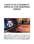 6 WAYS TO FIX ACCESSIBILITY ERROR ON YOUR WORDPRESS WEBSITE PowerPoint PPT Presentation