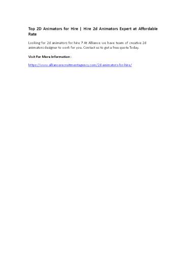 Top 2D Animators for Hire | Hire 2d Animators Expert at Affordable Rate