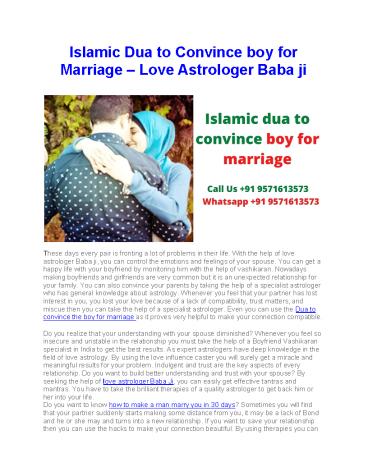 Islamic Dua to Convince boy for Marriage - Love Astrologer Baba ji