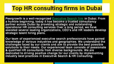 Top Recruitment Firms in Dubai