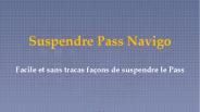 Suspendre Pass Navigo