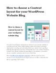 How to choose a Content layout for your WordPress Website Blog - Perception System PowerPoint PPT Presentation