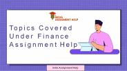Topics Covered Under Finance Assignment Help