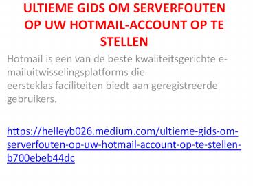 Hotmail Klantenservice nederland