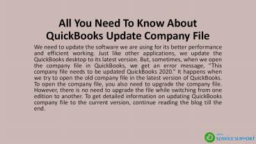 All You Need To Know About QuickBooks Update Company File