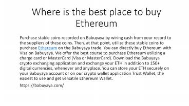 Where is the best place to buy Ethereum (1)