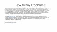 How to buy Ethereum