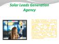 Solar Leads Generation Agency PowerPoint PPT Presentation