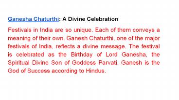 Ganesha Chaturthi: A Divine Celebration
