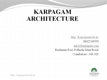 Karpagam  architecture