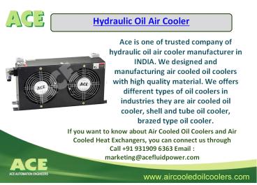 Hydraulic Oil Air Cooler