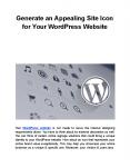 Generate an Appealing Site Icon for Your WordPress Website PowerPoint PPT Presentation