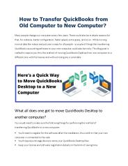 Way to transfer QuickBooks old computer to New?