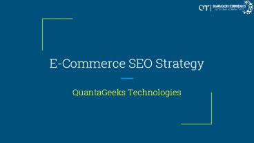 E-Commerce SEO strategy