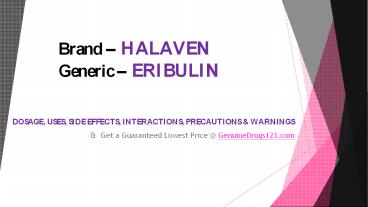 Side Effects of Halaven Injection