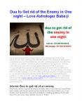 Islamic Dua to Get rid of the Enemy in One night - Love Astrologer Baba ji PowerPoint PPT Presentation