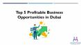Top 5 Profitable Business Opportunities in Dubai PowerPoint PPT Presentation