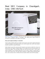 Best SEO Company in Chandigarh, India