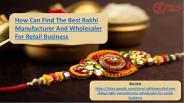 Find Best Rakhi Manufacturer And Wholesaler