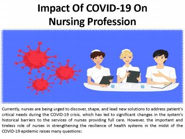 COVID-19's Impact on Nursing