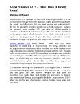 Angel Number 1219 – What Does It Really Mean? PowerPoint PPT Presentation