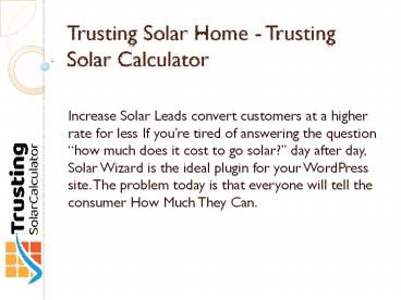 WordPress Plugin for Solar Companies - solarwizardplugin.com