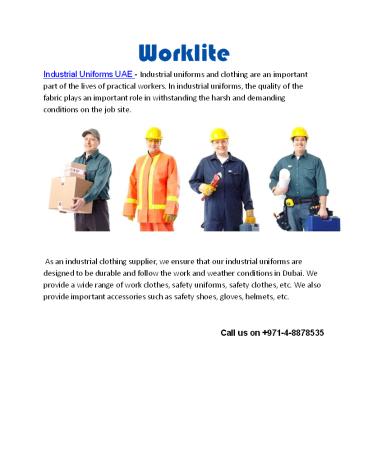 Industrial Uniforms UAE