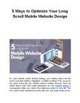 5 Ways to Optimize Your Long Scroll Mobile Website Design