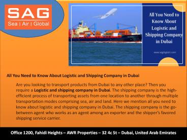 All You Need to Know About Logistic and Shipping Company in Dubai
