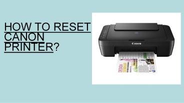 How to reset canon printer?