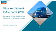 Why You Should E-file Form 2290 | eform2290