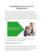 What is Error Code 1335 in QuickBooks Desktop?