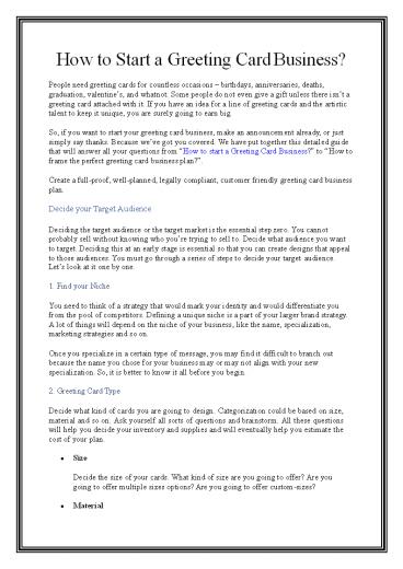 How to Start a Greeting Card Business?