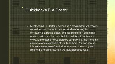 Quickbooks file doctor download steps